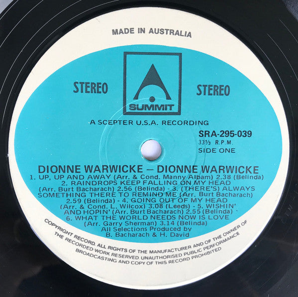 Dionne Warwick – The Best Of Dionne Warwicke LP vinyl record, image 3 of 4