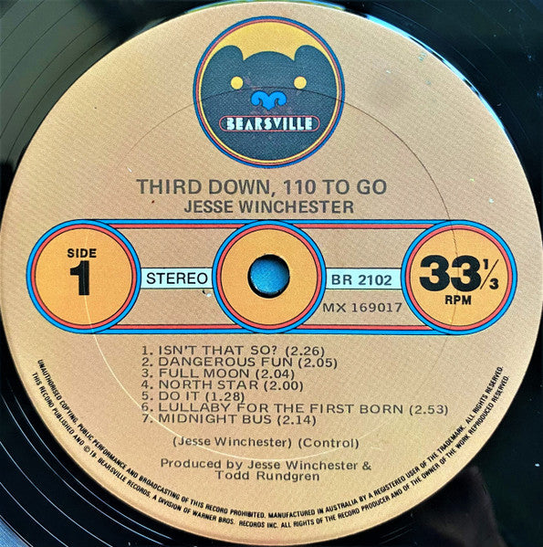 Jesse Winchester – Third Down, 110 To Go LP vinyl record, image 6 of 7