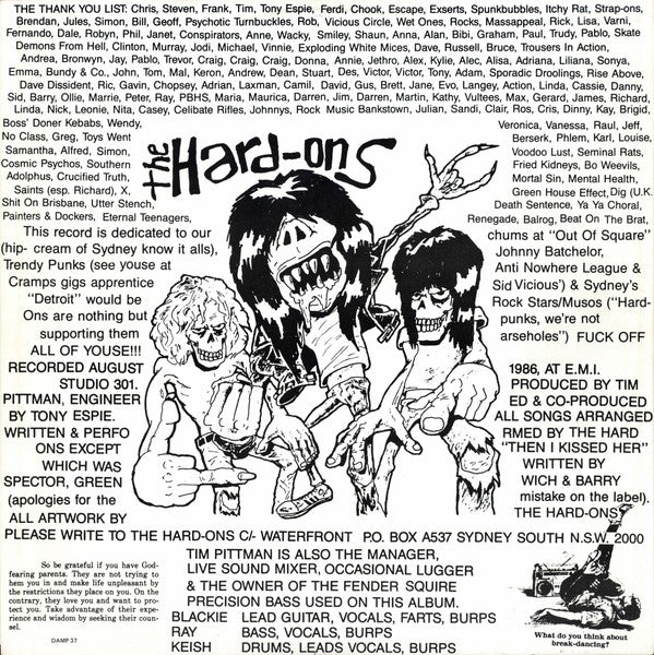 Hard-Ons – Smell My Finger 12" vinyl record, image 6 of 6