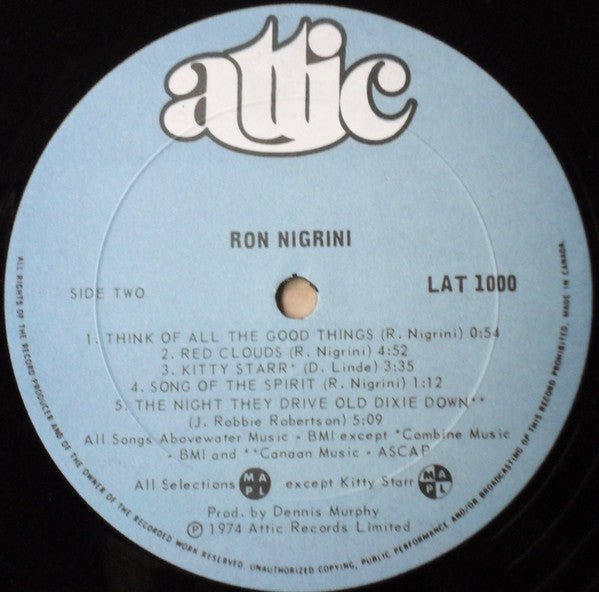 Ron Nigrini – Ron Nigrini LP vinyl record, image 4 of 4