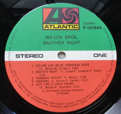 Wilson Bros. – Another Night LP vinyl record, image 4 of 4
