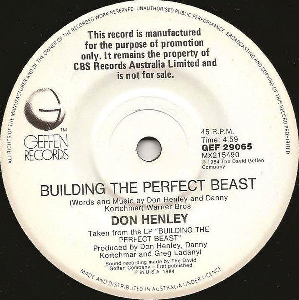 Don Henley – All She Wants To Do Is Dance 7" vinyl record, image 4 of 4