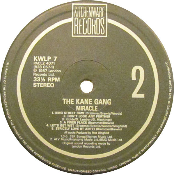 The Kane Gang – Miracle LP vinyl record, image 4 of 6
