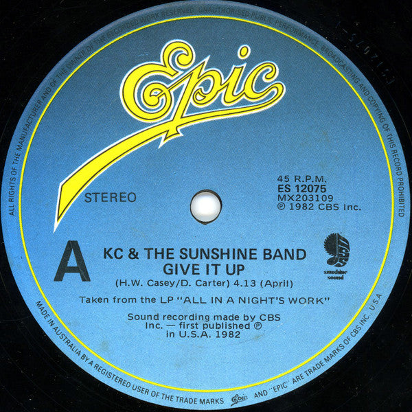 KC & The Sunshine Band – Give It Up 12" vinyl record, image 1 of 3