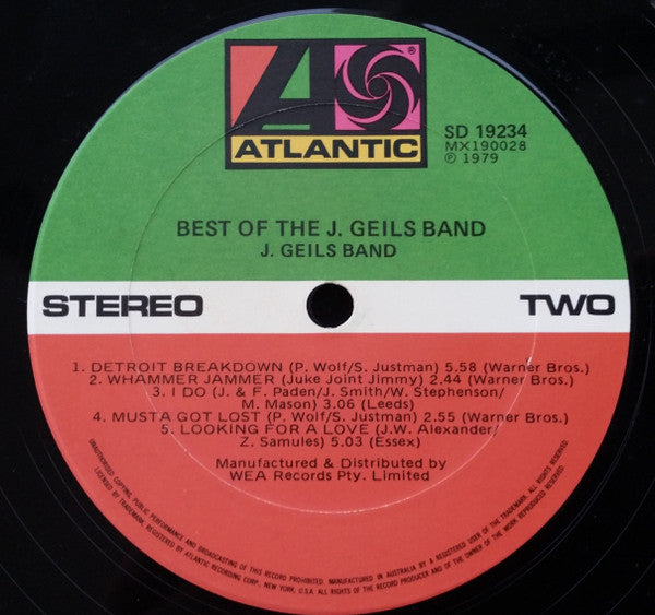 The J. Geils Band – Best Of The J. Geils Band LP vinyl record, image 4 of 4