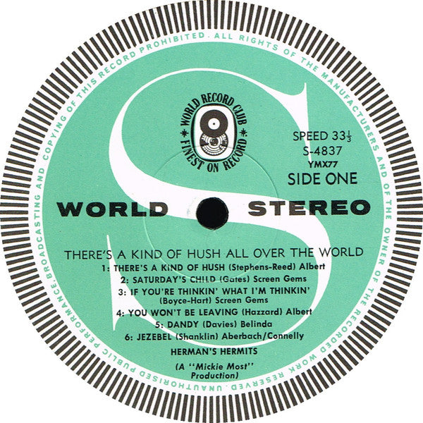 Herman's Hermits – There's A Kind Of Hush All Over The World LP vinyl record, image 3 of 4