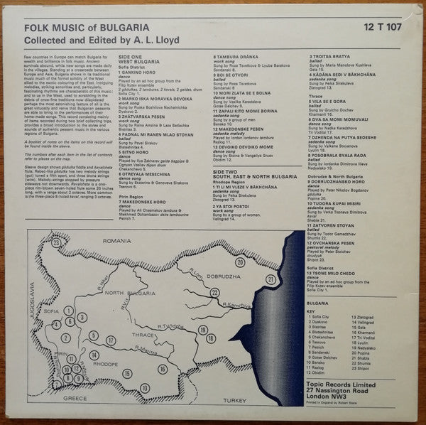 Various – Folk Music Of Bulgaria (Collected And Edited By A. L. Lloyd) LP vinyl record, image 2 of 6