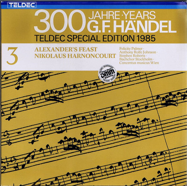 Georg Friedrich Händel, Felicity Palmer, Anthony Rolfe Johnson, Stephen Roberts, Stockholm Bach Choir, Concentus Musicus Wien, Nikolaus Harnoncourt – Alexander's Feast (2xLP) LP vinyl record, image 1 of 8