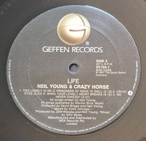 Neil Young, Crazy Horse – Life LP vinyl record, image 4 of 4