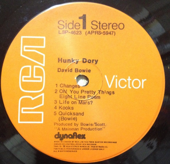 David Bowie – Hunky Dory LP vinyl record, image 3 of 5