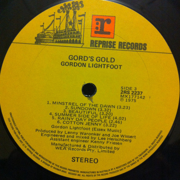 Gordon Lightfoot – Gord's Gold (2xLP) LP vinyl record, image 7 of 8