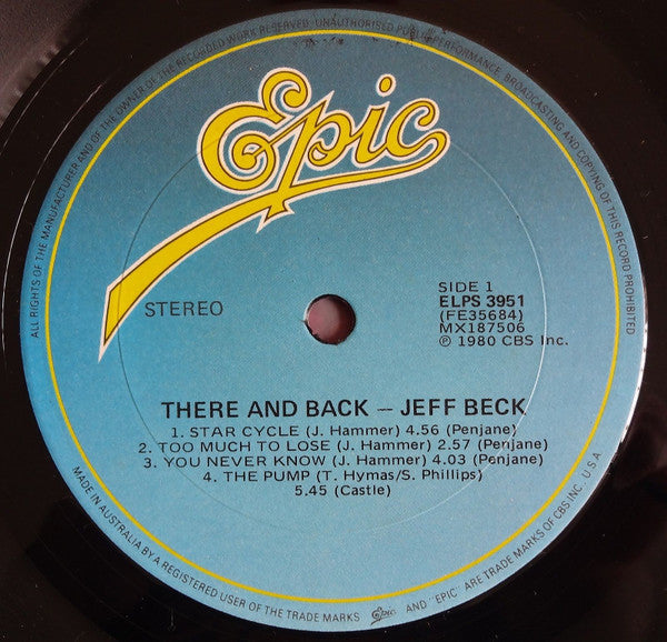 Jeff Beck – There & Back LP vinyl record, image 4 of 5