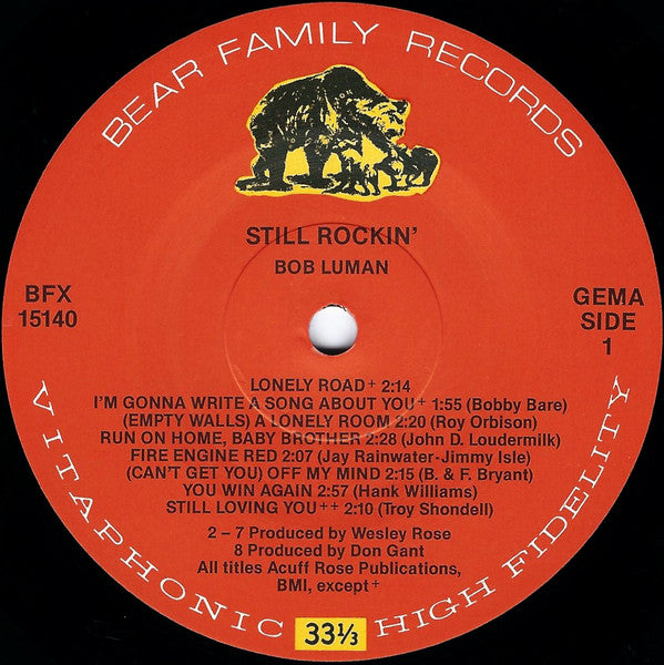 Bob Luman – Still Rockin' LP vinyl record, image 3 of 4