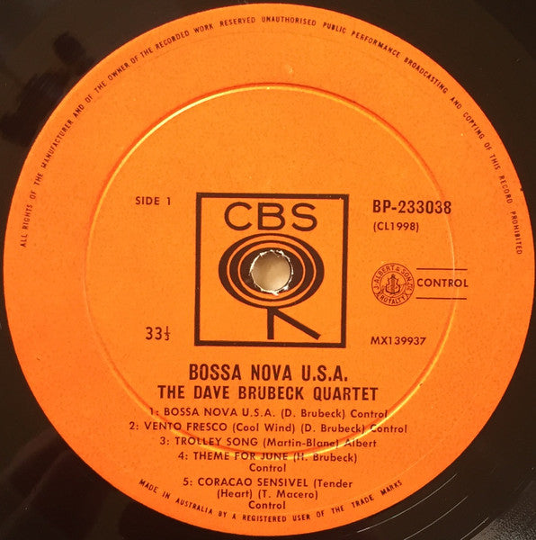 The Dave Brubeck Quartet – Bossa Nova U.S.A. LP vinyl record, image 3 of 4