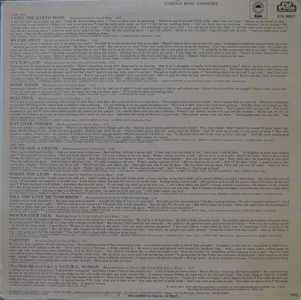Carole King – Tapestry LP vinyl record, image 2 of 4