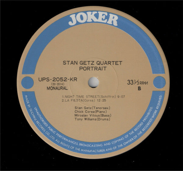 Stan Getz Quartet – Portrait LP vinyl record, image 4 of 5