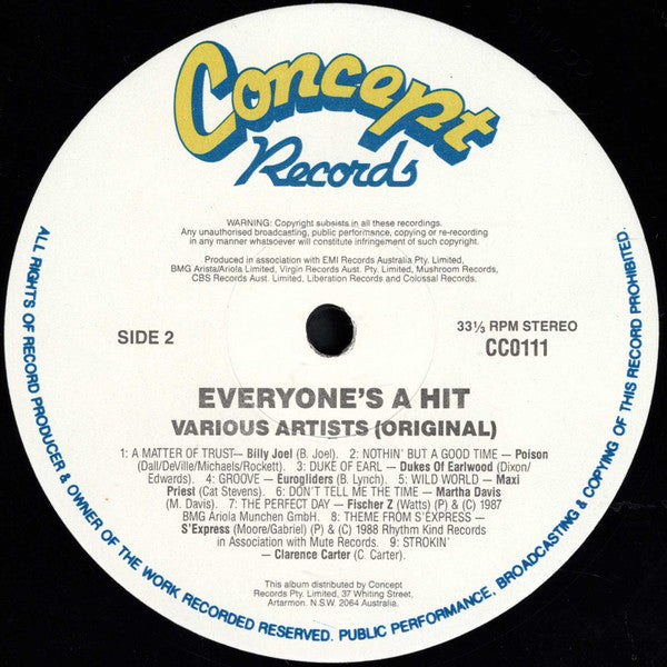 Various – Everyone's A Hit LP vinyl record, image 4 of 4
