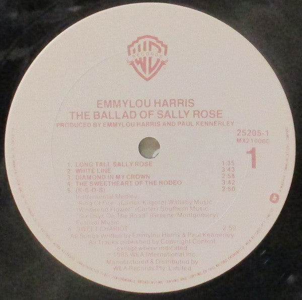 Emmylou Harris – The Ballad Of Sally Rose LP vinyl record, image 3 of 6