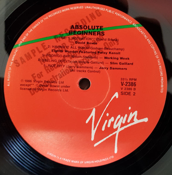 Various – Absolute Beginners - The Musical (Songs From The Original Motion Picture) LP vinyl record, image 3 of 3