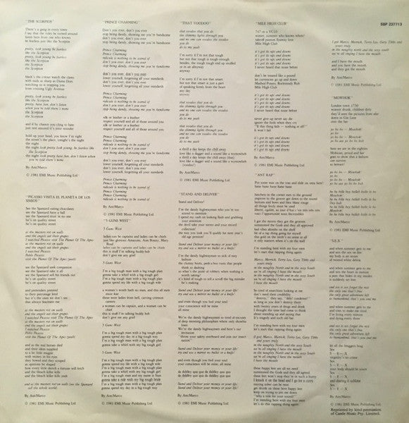 Adam And The Ants – Prince Charming LP vinyl record, image 8 of 10