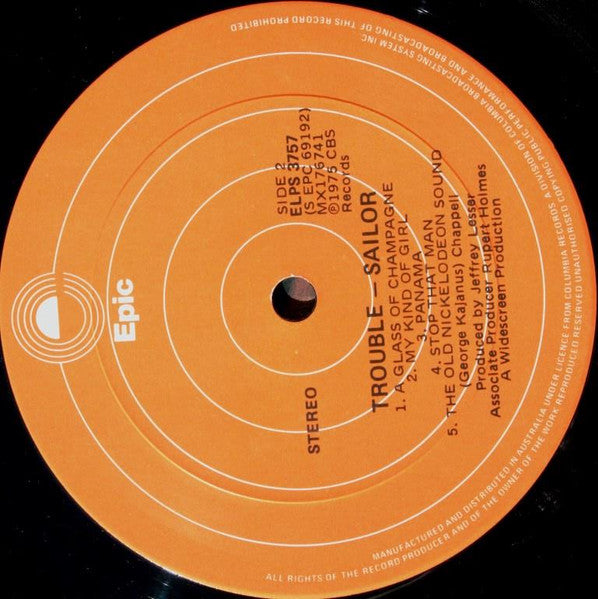 Sailor – Trouble LP vinyl record, image 4 of 4