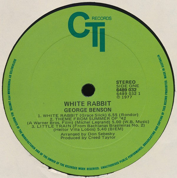 George Benson – White Rabbit LP vinyl record, image 5 of 6