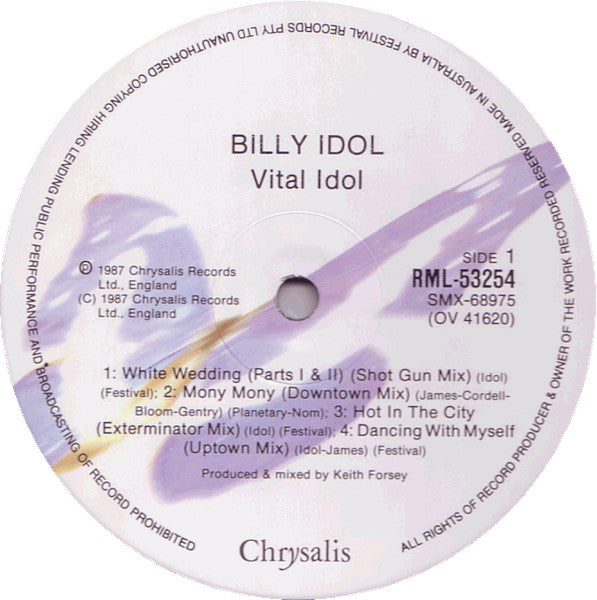 Billy Idol – Vital Idol LP vinyl record, image 3 of 4