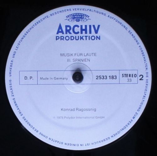 Konrad Ragossnig – Musik Für Laute, III. Spanien LP vinyl record, image 6 of 6