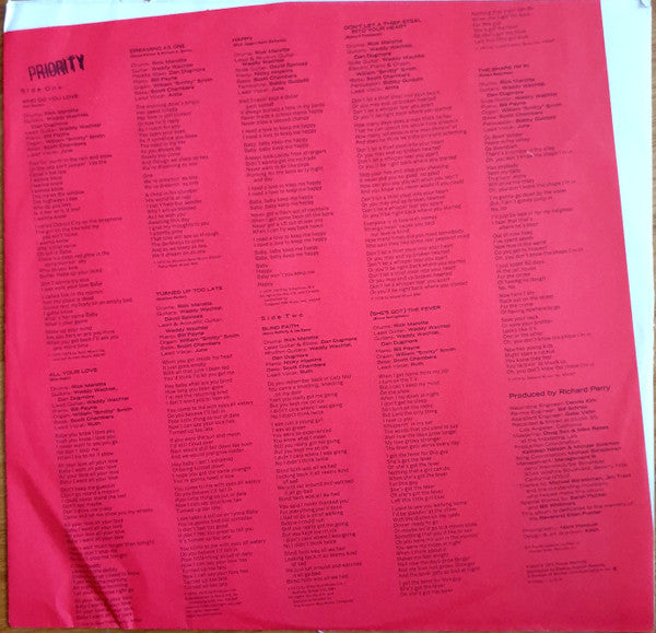 Pointer Sisters – Priority LP vinyl record, image 6 of 6