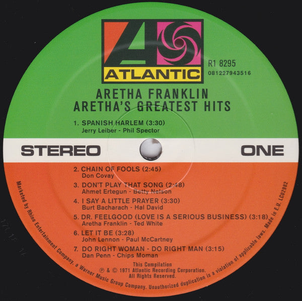 Aretha Franklin – Aretha's Greatest Hits LP vinyl record, image 4 of 6