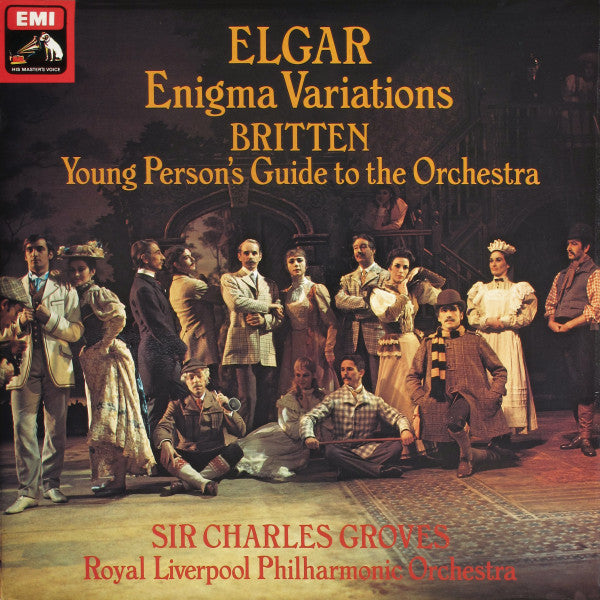 Sir Edward Elgar, Benjamin Britten, Royal Liverpool Philharmonic Orchestra, Sir Charles Groves – Enigma Variations / Young Person's Guide To The Orchestra, Op. 34 LP vinyl record, image 1 of 4