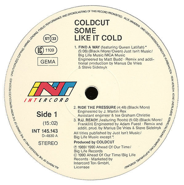 Coldcut – Some Like It Cold LP vinyl record, image 3 of 4