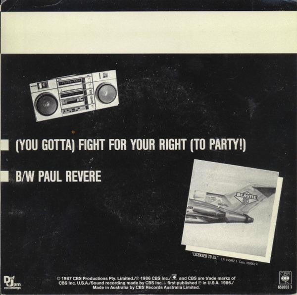 Beastie Boys – (You Gotta) Fight For Your Right (To Party!) 7" vinyl record, image 2 of 4