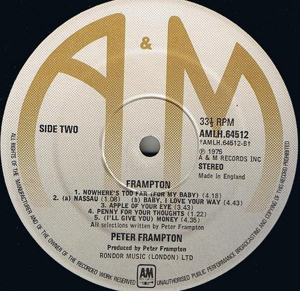 Peter Frampton – Frampton LP vinyl record, image 4 of 4