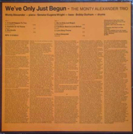 The Monty Alexander Trio – We've Only Just Begun LP vinyl record, image 2 of 4