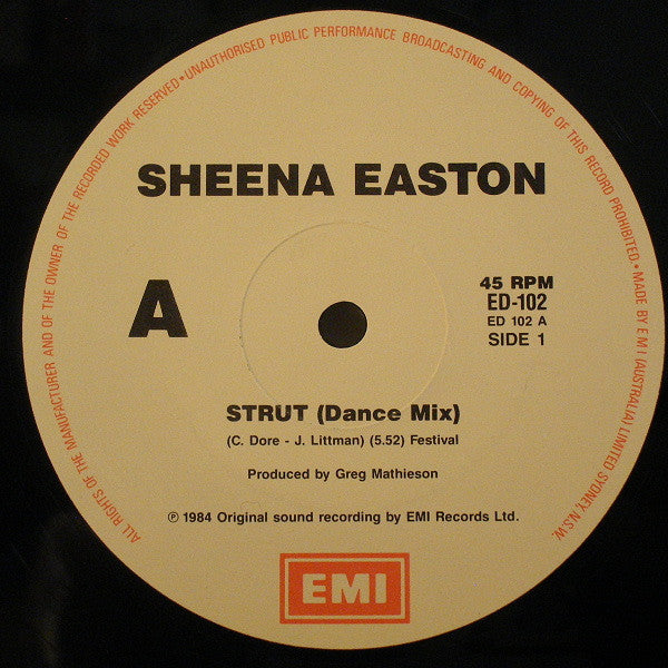 Sheena Easton – Strut 12" vinyl record, image 3 of 4