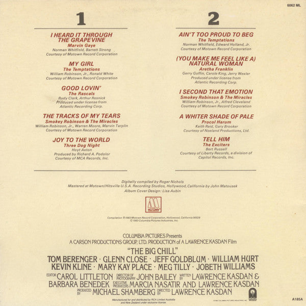 Various – The Big Chill (Original Motion Picture Soundtrack) LP vinyl record, image 2 of 4
