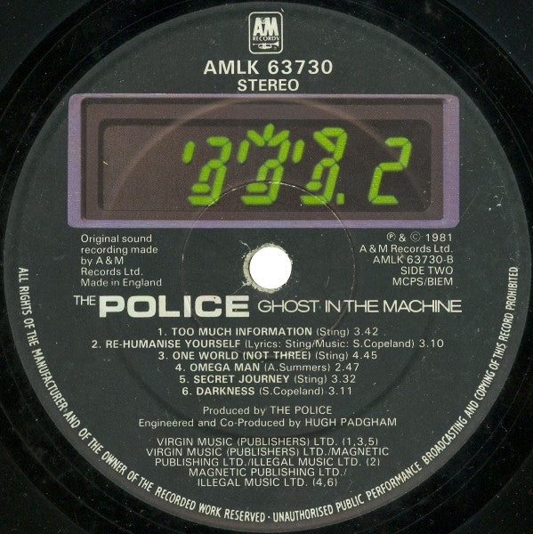 The Police – Ghost In The Machine LP vinyl record, image 6 of 7