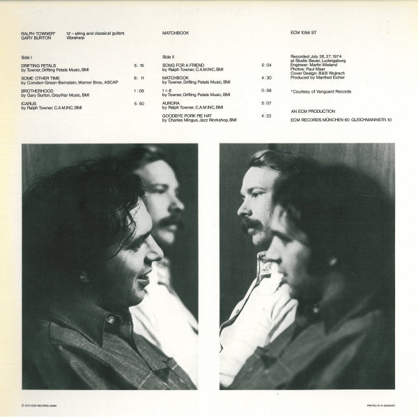 Ralph Towner, Gary Burton – Matchbook LP vinyl record, image 2 of 4