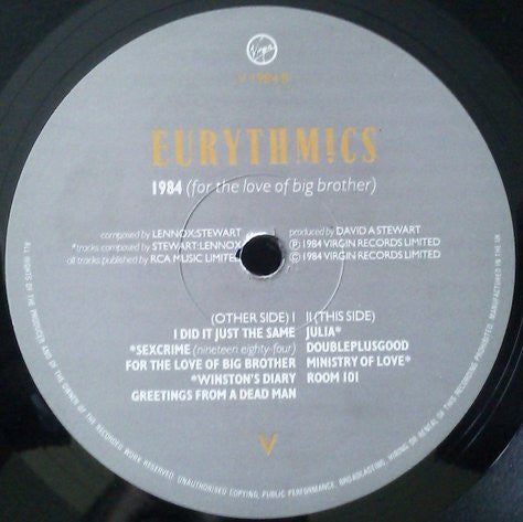 Eurythmics – 1984 (For The Love Of Big Brother) LP vinyl record, image 4 of 6