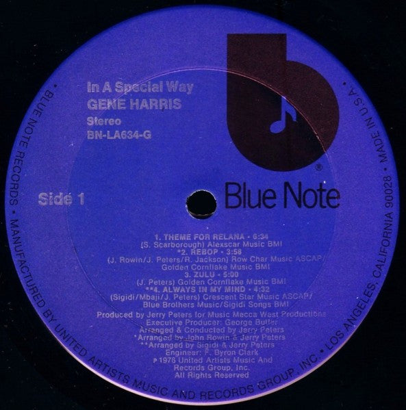Gene Harris – In A Special Way LP vinyl record, image 3 of 4