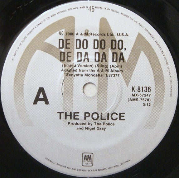 The Police – De Do Do Do, De Da Da Da 7" vinyl record, image 3 of 4
