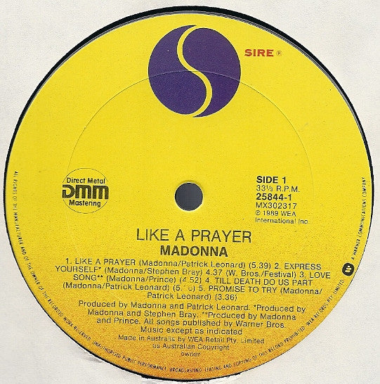 Madonna – Like A Prayer LP vinyl record, image 5 of 9