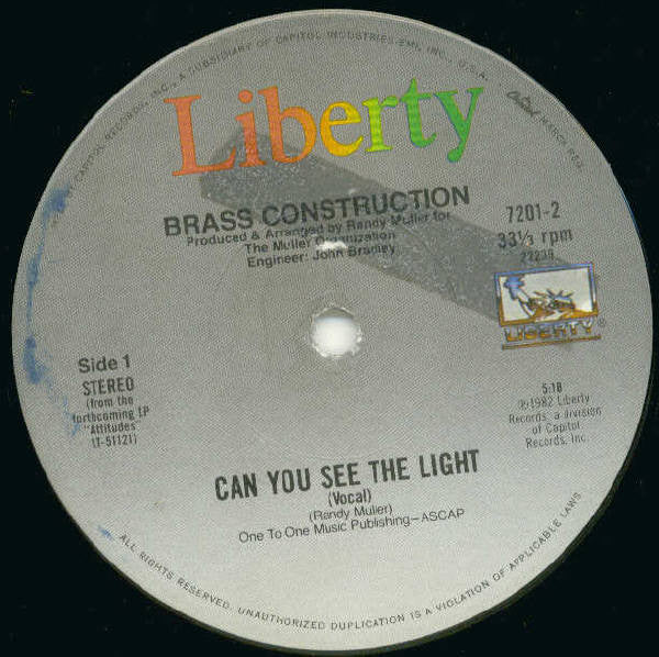 Brass Construction – Can You See The Light 12" vinyl record, image 3 of 3
