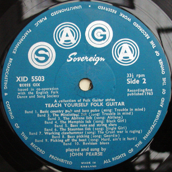 John Pearse – Teach Yourself Folk Guitar LP vinyl record, image 4 of 4