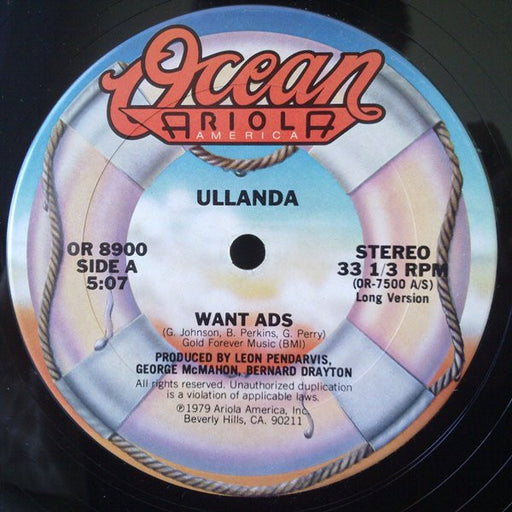 Ullanda McCullough – Want Ads 12" vinyl record, image 1 of 2