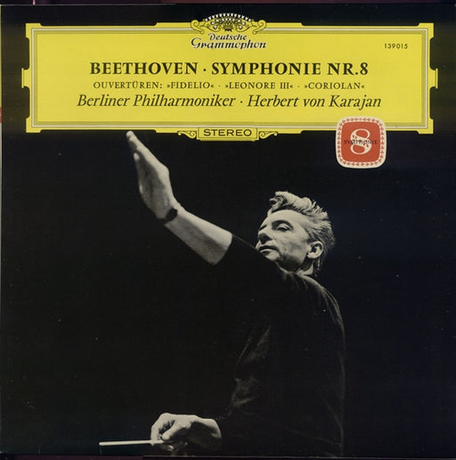 Ludwig Van Beethoven, Berliner Philharmoniker, Herbert von Karajan – Symphonie Nr. 8 / Ouvertüren: »Fidelio« · »Leonore III« · »Coriolan« LP vinyl record, image 1 of 4