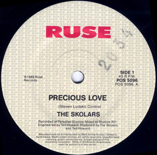 Skolars – Precious Love / Ocean Dream 7" vinyl record, image 2 of 3