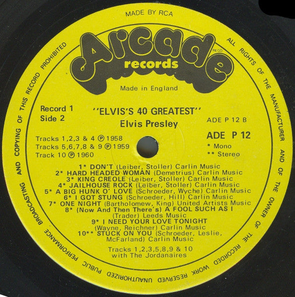 Elvis Presley – Elvis' 40 Greatest (2xLP) LP vinyl record, image 5 of 7