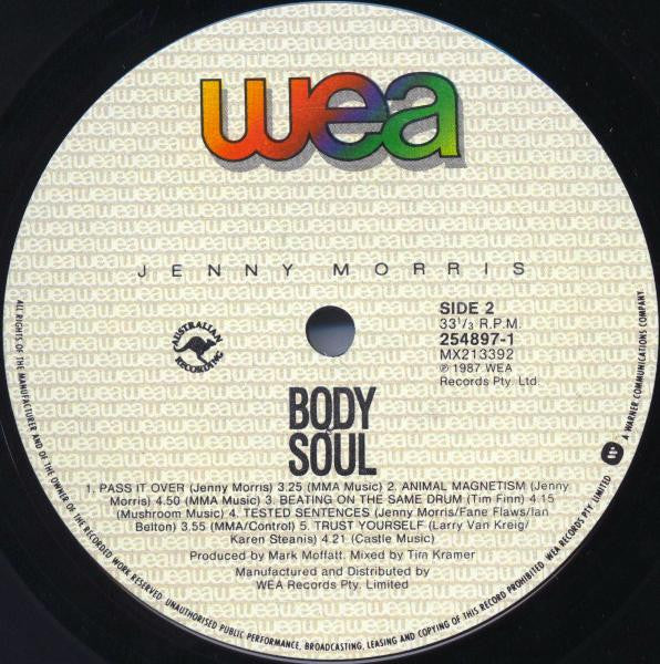 Jenny Morris – Body & Soul LP vinyl record, image 6 of 6
